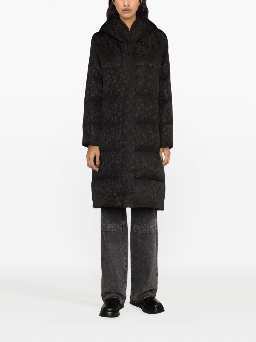 LAUREN RALPH LAUREN Logo-jacquard Quilted Coat In Black Product Image