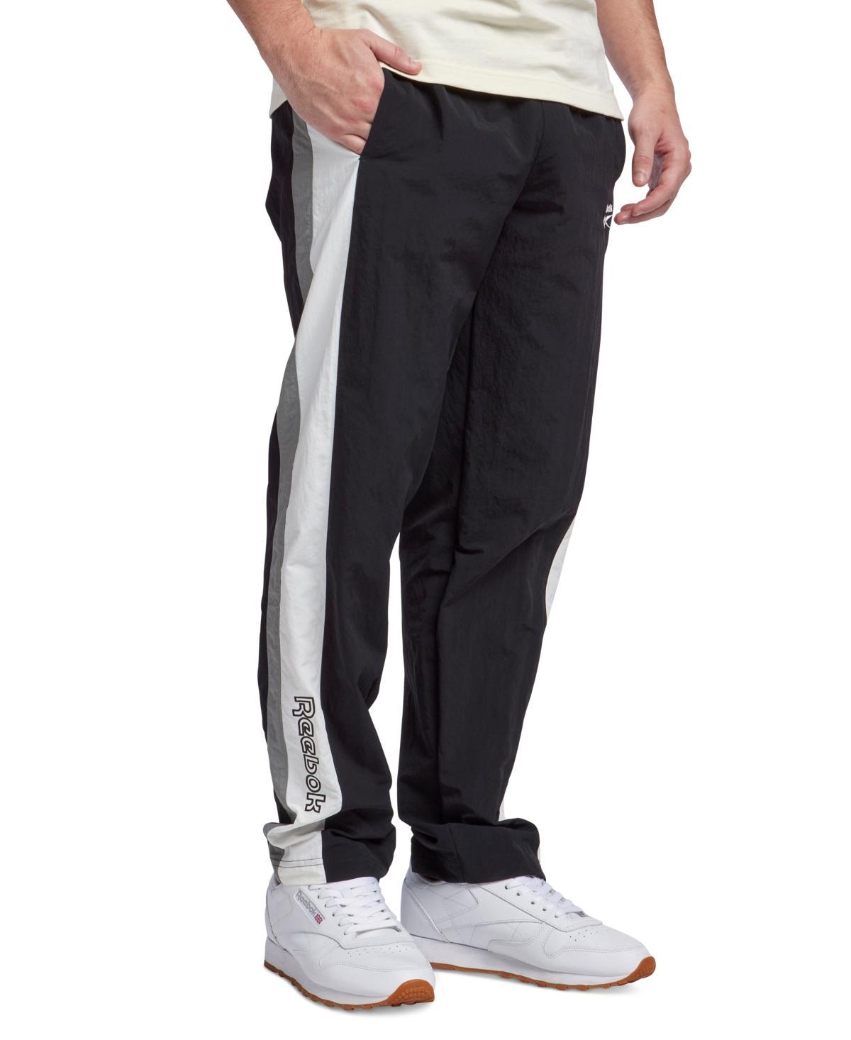 Reebok Mens Ivy League Regular-Fit Colorblocked Crinkled Track Pants - Red/navy Product Image