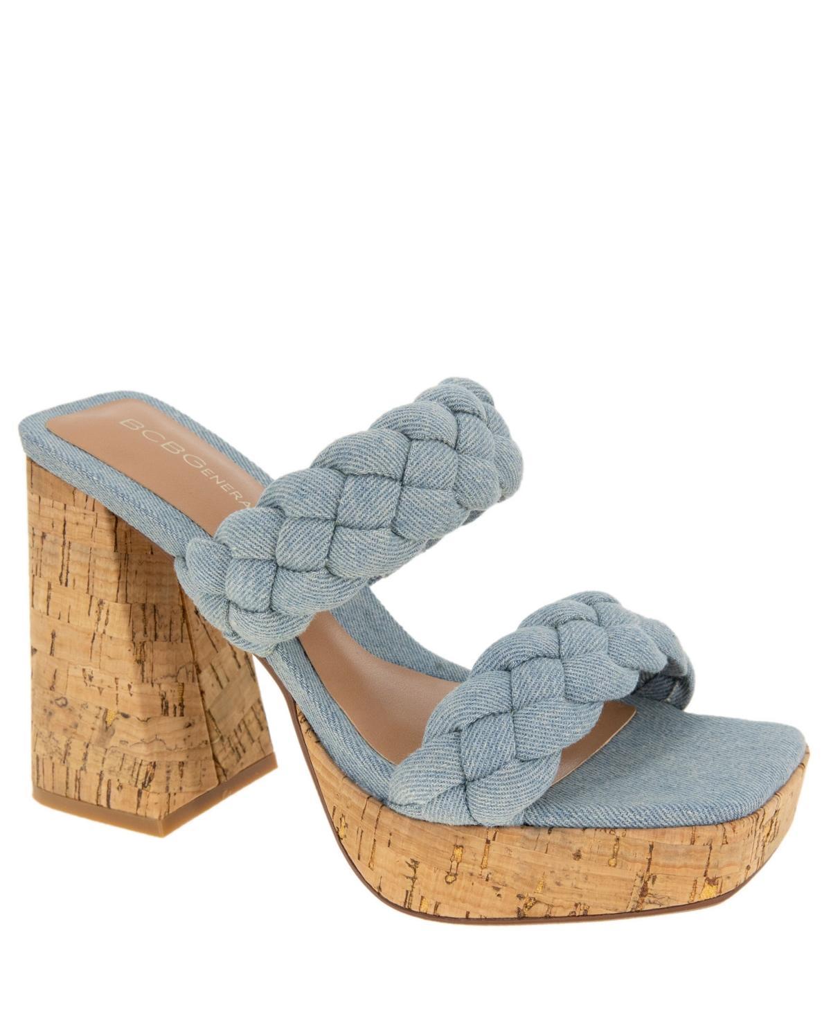 BCBGeneration Womens Gemma Braided Platform Sandal - Denim Product Image