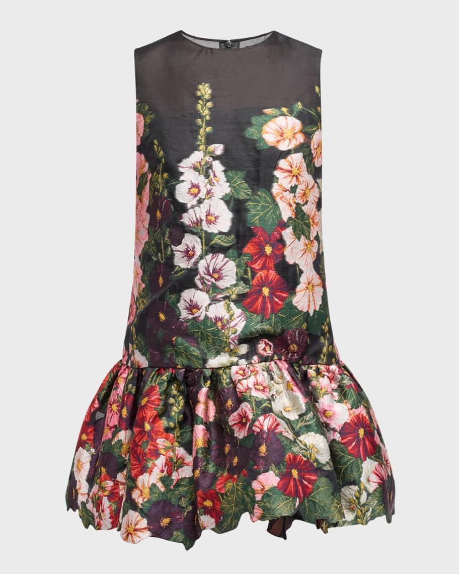 Hollyhocks Embroidered Drop-Waist Fil Coupe Mini Dress Product Image