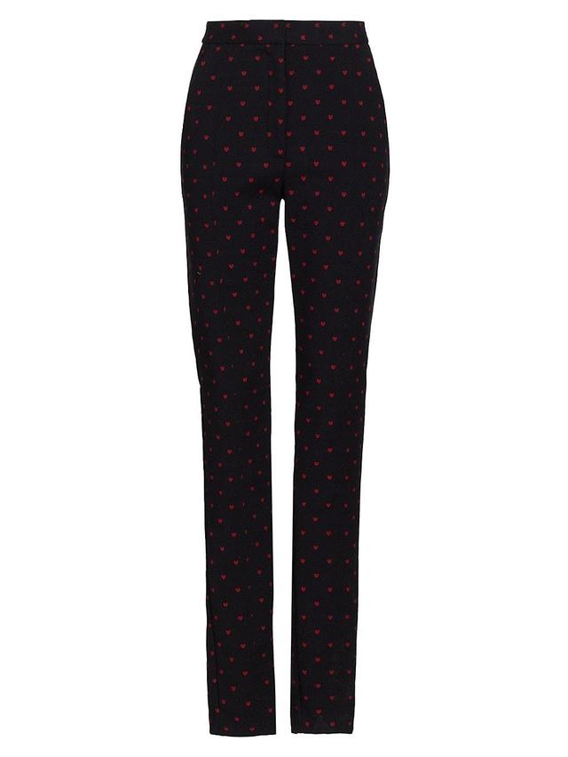 Womens Heart-Print Cigarette Pants Product Image