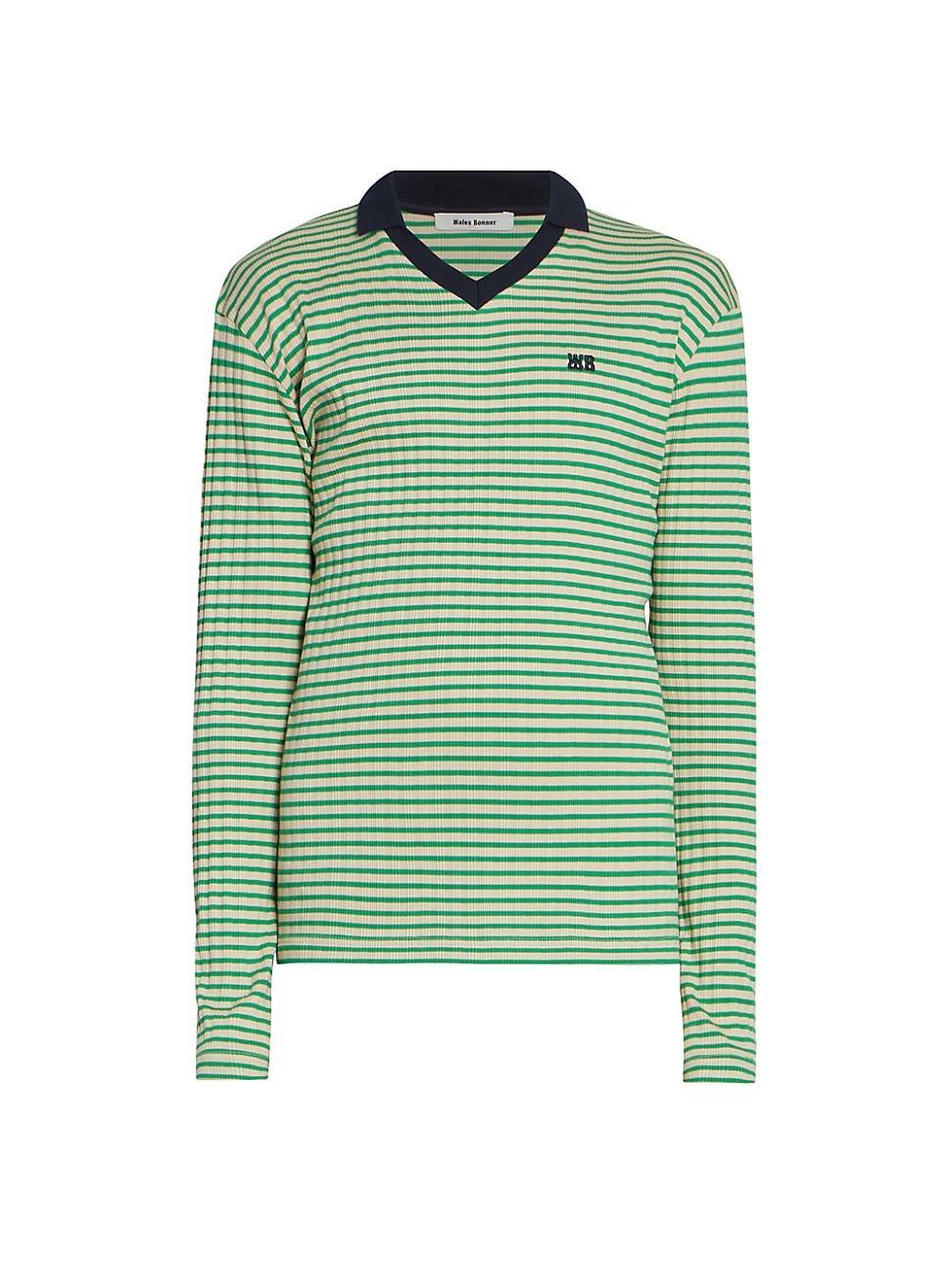 Mens Sonic Striped Knit Long-Sleeve Polo Product Image