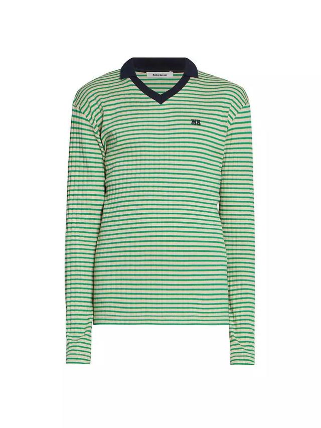 Sonic Striped Knit Long-Sleeve Polo Product Image