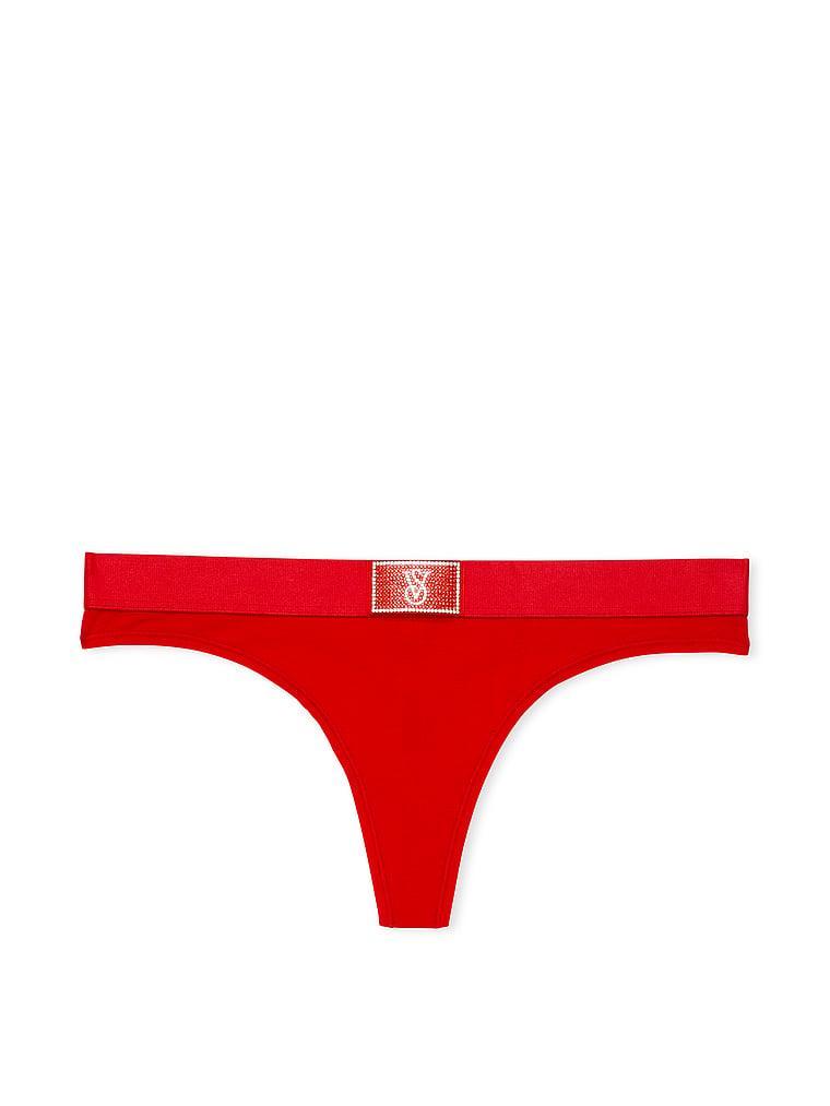 Logo Cotton Shine Patch Thong Panty Product Image