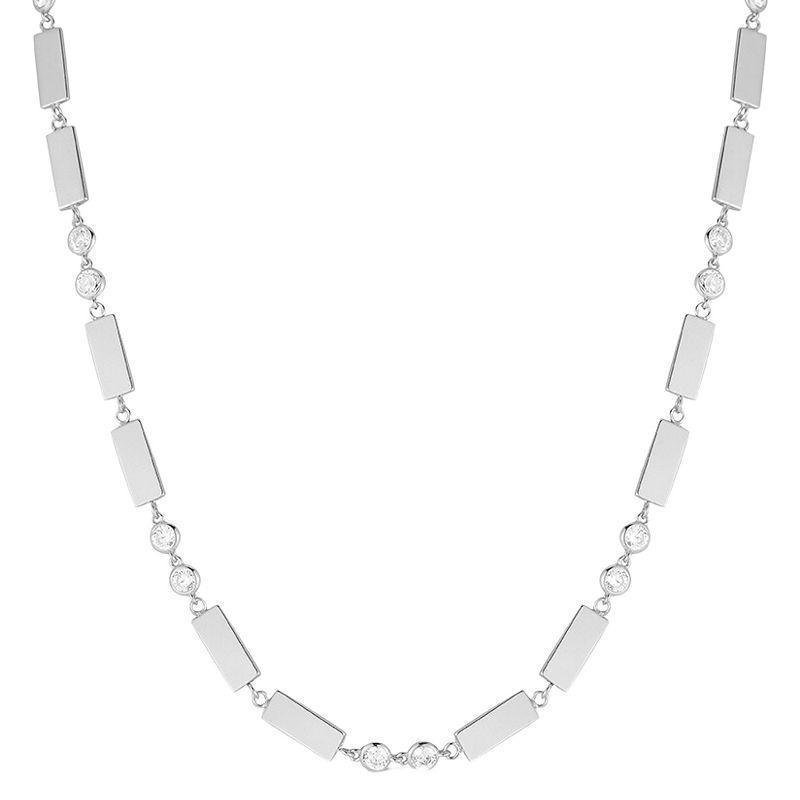 Sunkissed Sterling Cubic Zirconia Choker Necklace, Womens Silver Tone Product Image