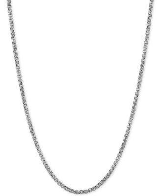 Rounded Box Link Chain Necklace 18 22 In Sterling Silver Or 18k Gold Plated Over Sterling Silver Product Image