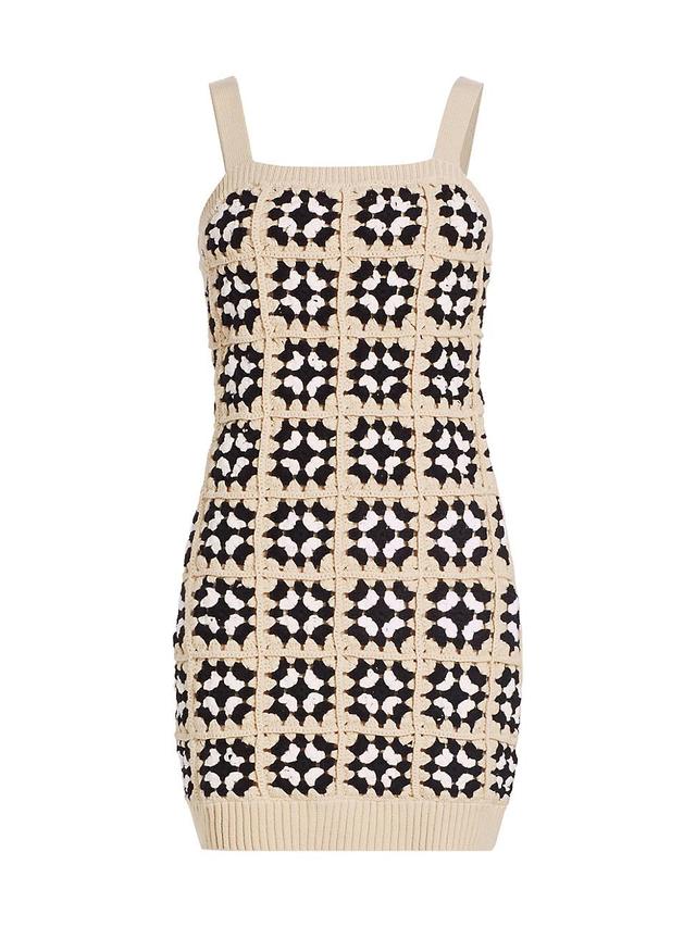 Womens Geometric Crochet Minidress Product Image