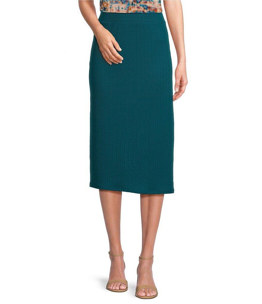 Investments Soft Separates Ribbed Pull-On Midi Pencil Skirt Product Image