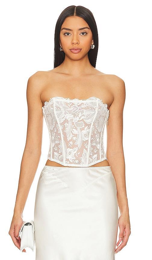 Floral Bow Embroidery Corset Top Product Image