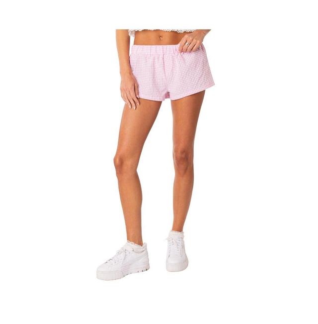 Womens Gingham Boxer Shorts Product Image