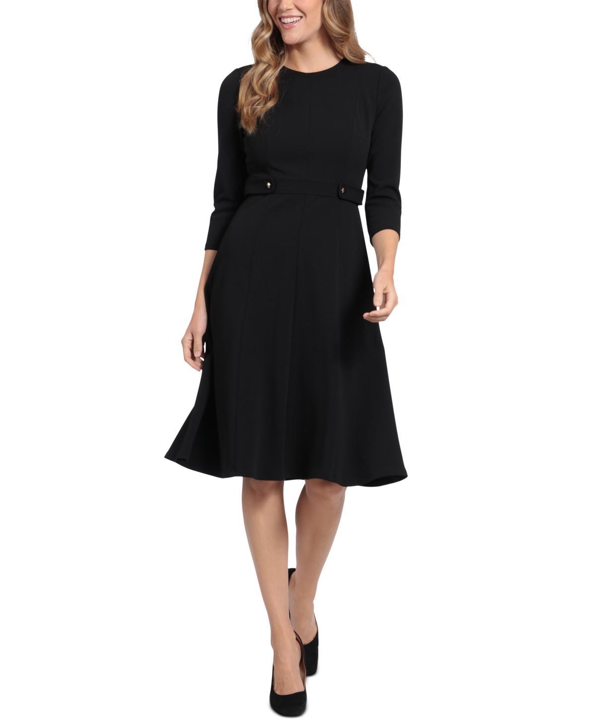 London Times Womens Tab-Waist Fit & Flare Dress Product Image