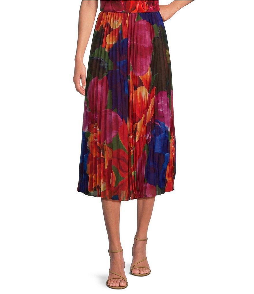 Ted Baker London Evola Woven Floral Print Pleated A Line Coordinating Midi Skirt product image