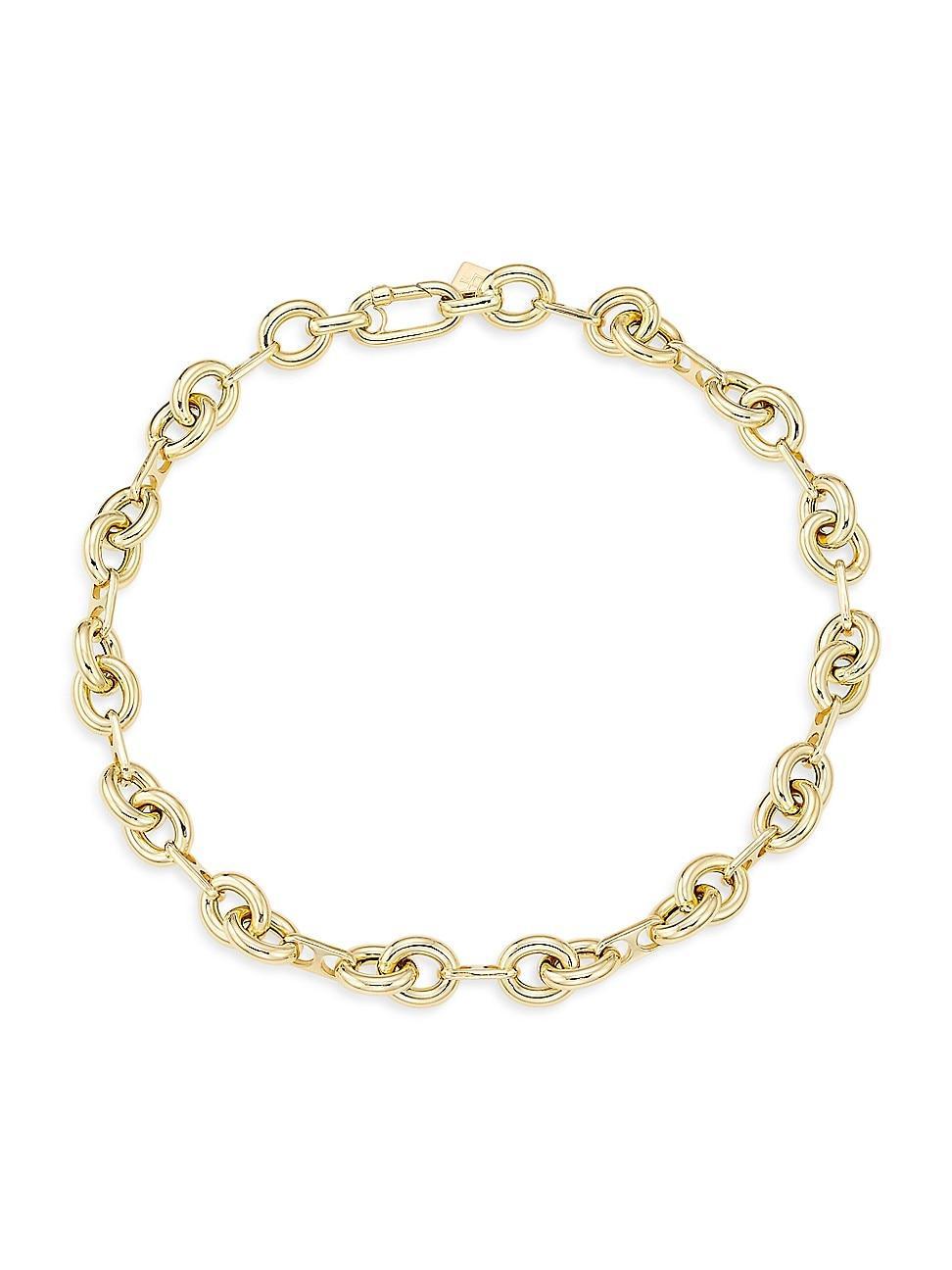 Womens 14K Yellow Gold Mixed-Link Chain Necklace Product Image