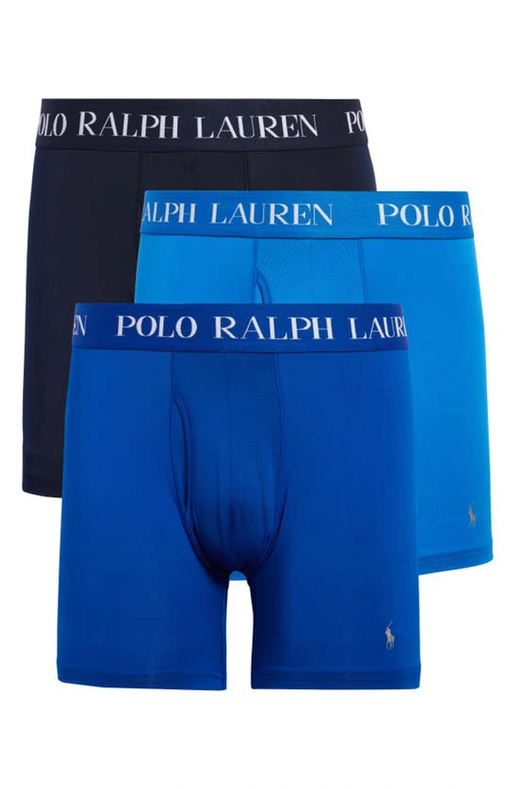 POLO RALPH LAUREN Assorted 3-pack 4d Flex Performance Mesh Boxer Briefs In Blue Multi Product Image