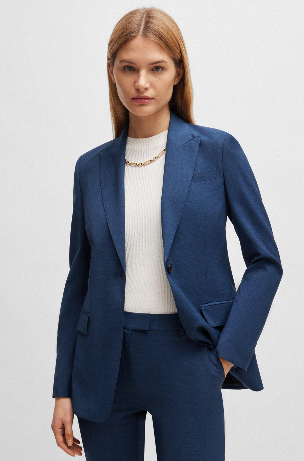 Regular-fit jacket in melange virgin wool Product Image