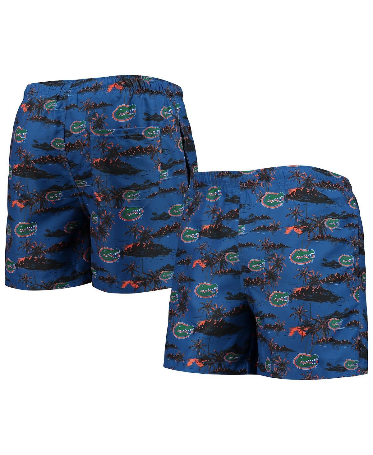 Mens FOCO Royal Florida Gators Island Palm Swim Trunks Product Image