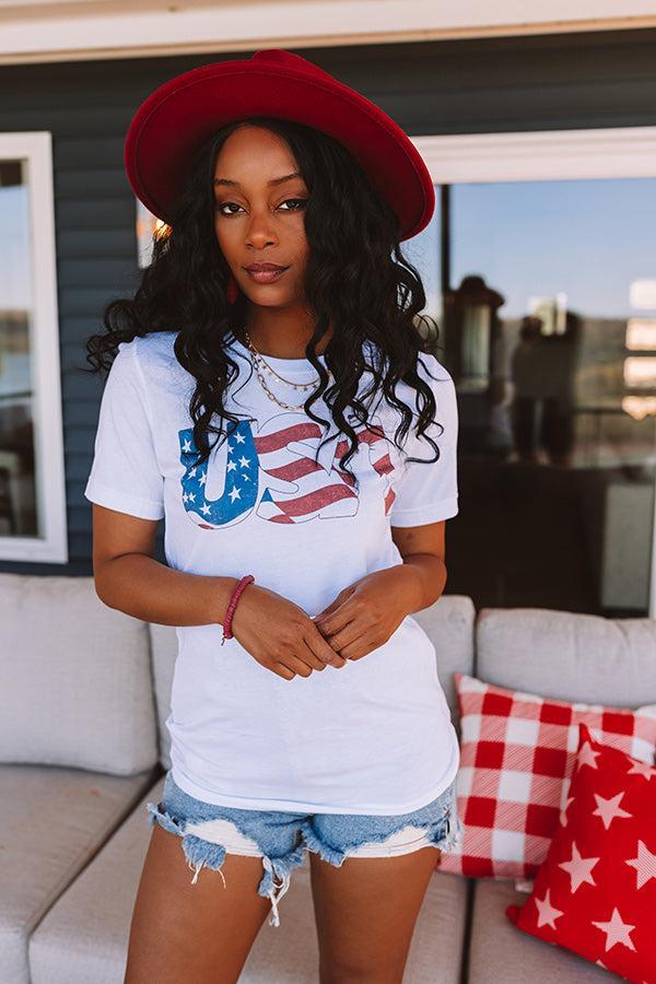 Stripe USA Graphic Tee In White Product Image