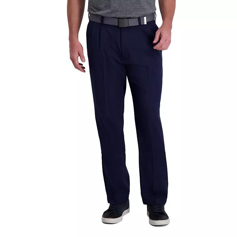 Mens Haggar Cool Right Performance Flex Classic-Fit Pleated Pants Product Image