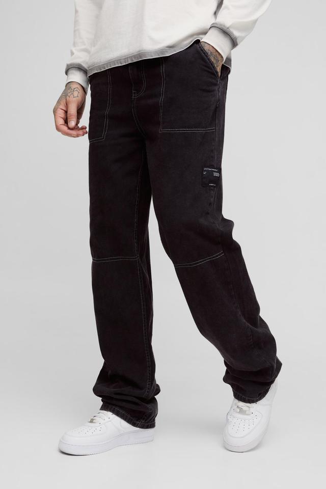 Tall Relaxed Fit Worker Trouser | boohooMAN USA Product Image