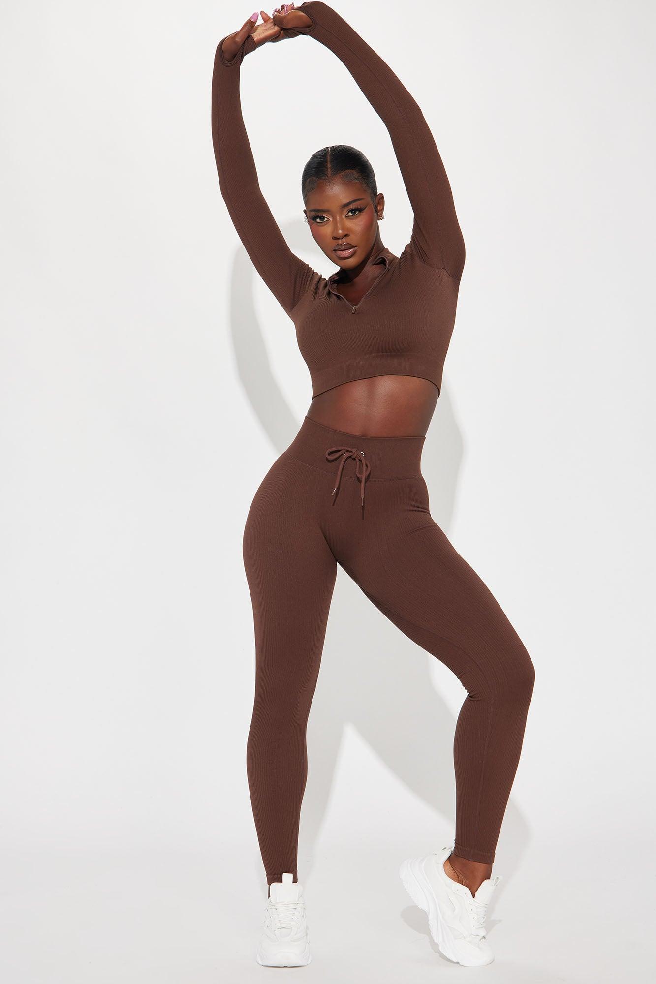 Mountain Trails Effortless Seamless Active Top - Chocolate Product Image