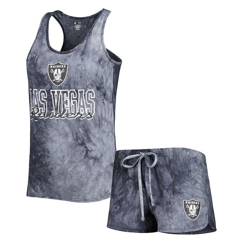 Women's Concepts Sport Charcoal Las Vegas Raiders Billboard Scoop Neck Racerback Tank and Shorts Sleep Set Product Image