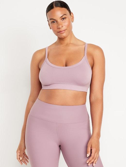 Light Support Seamless Ribbed Sports Bra Product Image