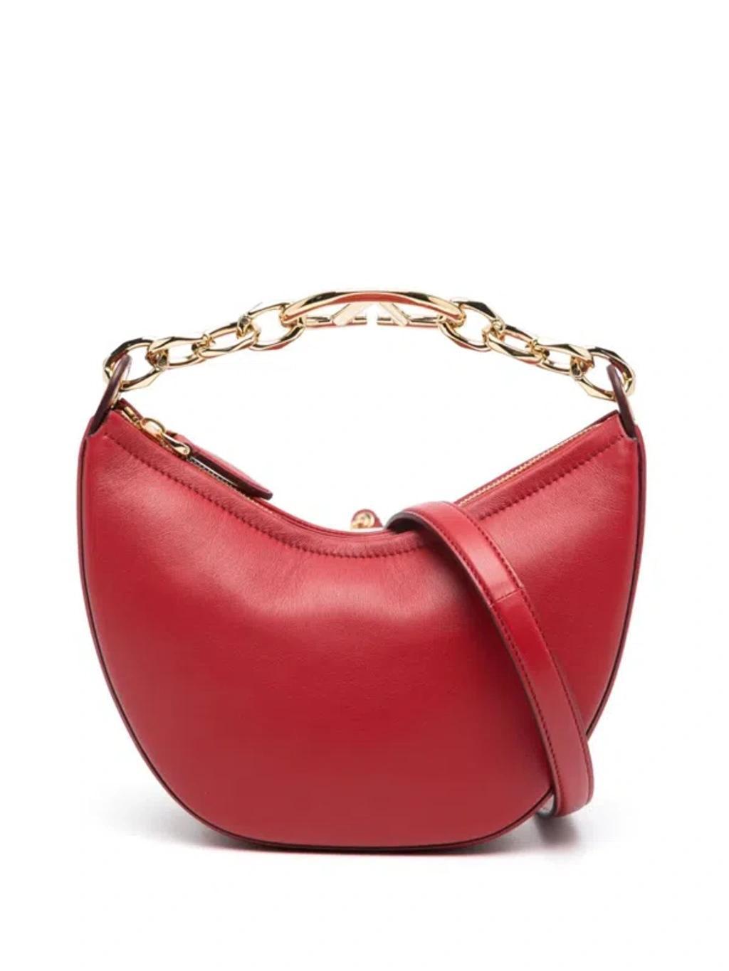 VALENTINO GARAVANI Medium Vlogo Moon Shoulder Bag In Red Product Image