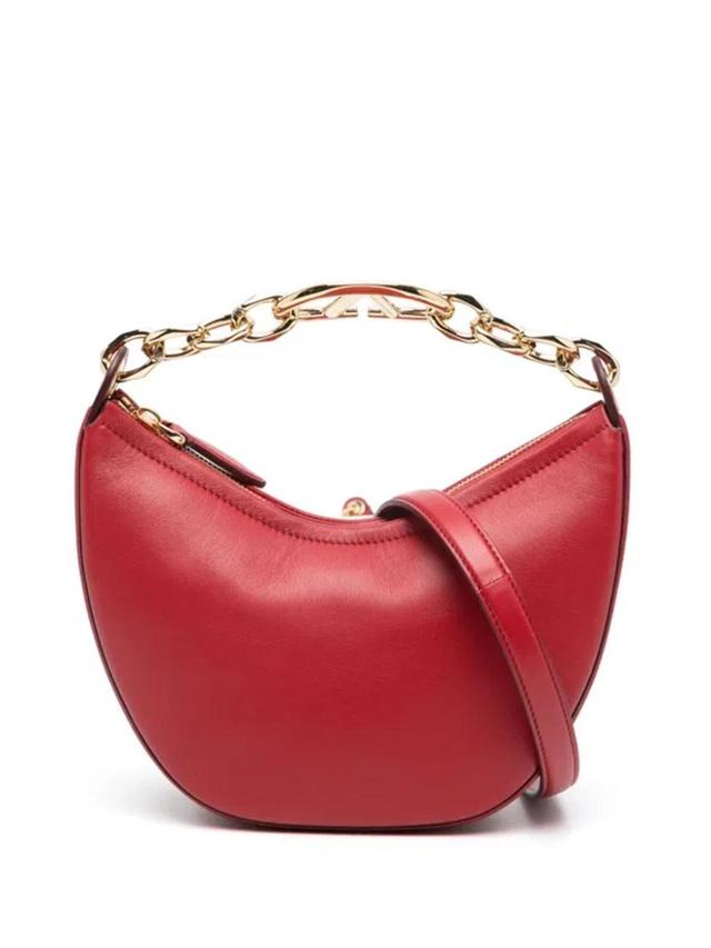 VALENTINO GARAVANI Medium Vlogo Moon Shoulder Bag In Red Product Image