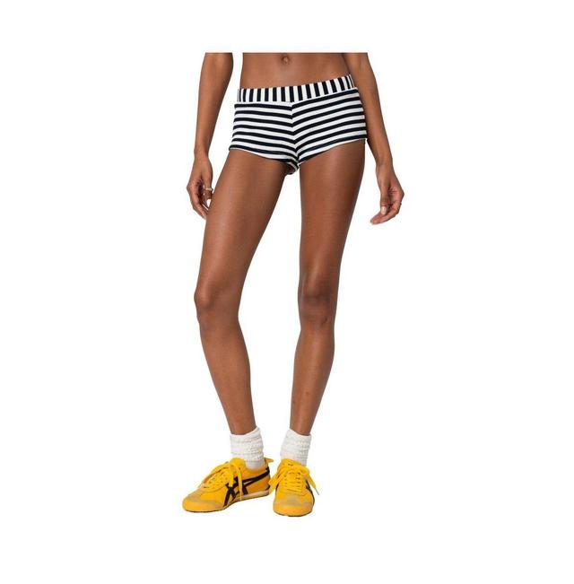 Edikted Womens Stripey ribbed micro shorts Product Image