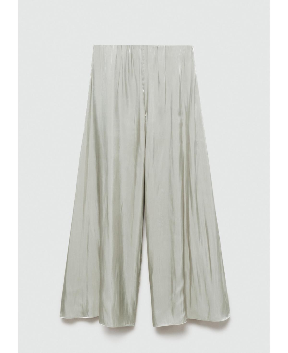 Mango Womens Flowy Satin Pants Product Image