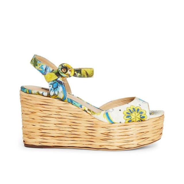 DOLCE & GABBANA Wedge Sandals In White Product Image