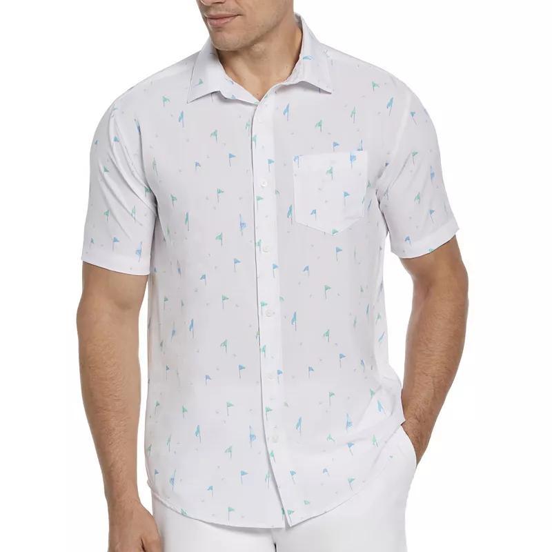 Mens Grand Slam Golf Flag Print Short Sleeve Woven Button-Down Shirt Product Image