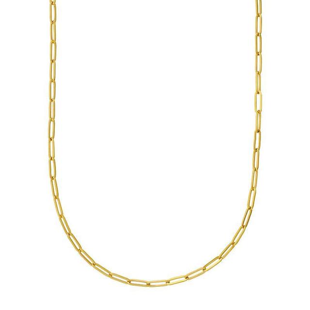 14k Gold Paper Clip Chain Necklace, Womens Yellow Product Image