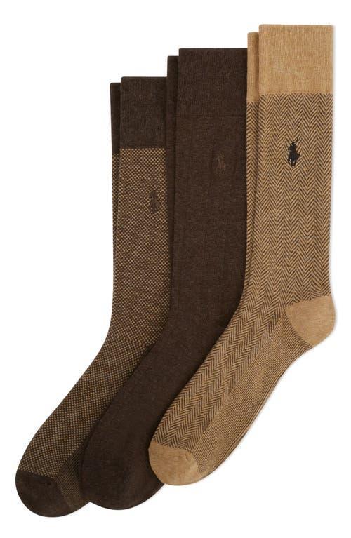 Assorted 3-pack Classic Gents Dress Socks In Beige Product Image