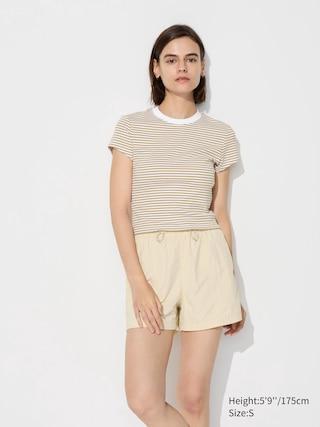 Womens Mini T-Shirt Striped Beige XS UNIQLO US Product Image