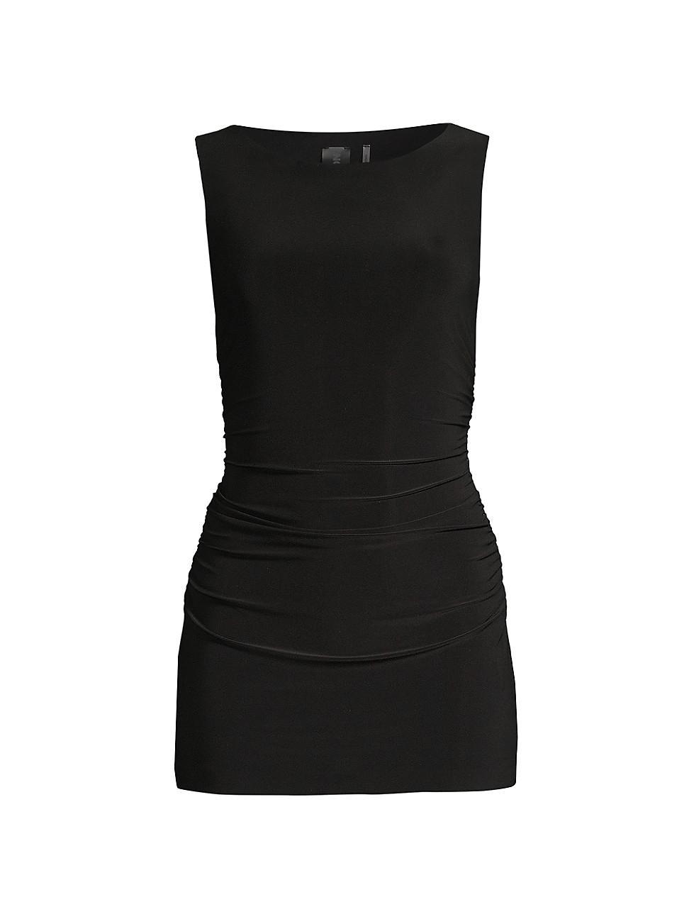 Norma Kamali Sleeveless Pickleball Mini Dress Black. (also in L, S, XL). Product Image