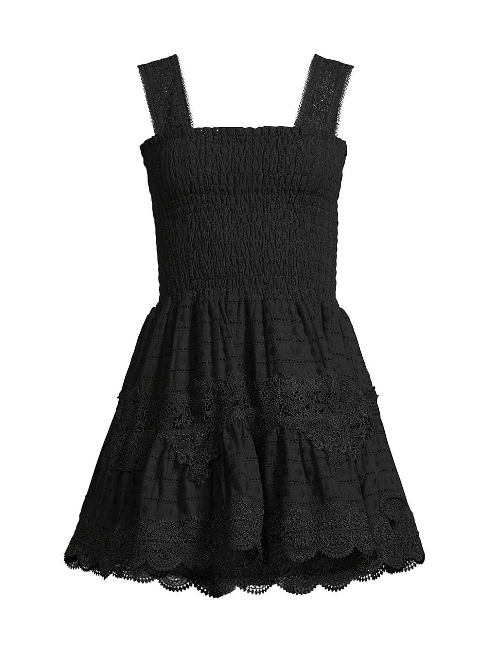 Womens Eternus Leah Smocked Eyelet Minidress Product Image