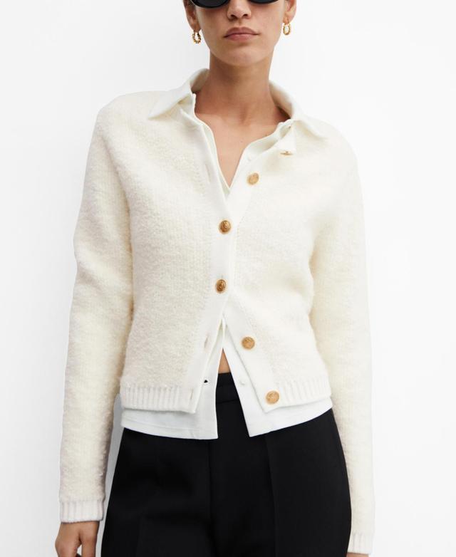 Mango Womens Knitted Buttoned Jacket Product Image