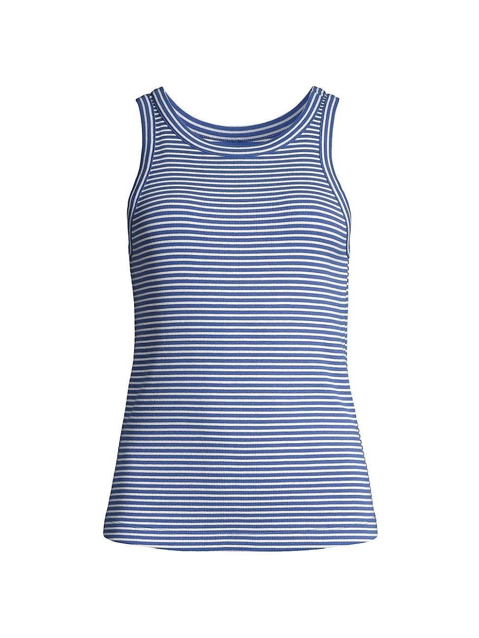 Womens Striped Rib-Knit Tank product image