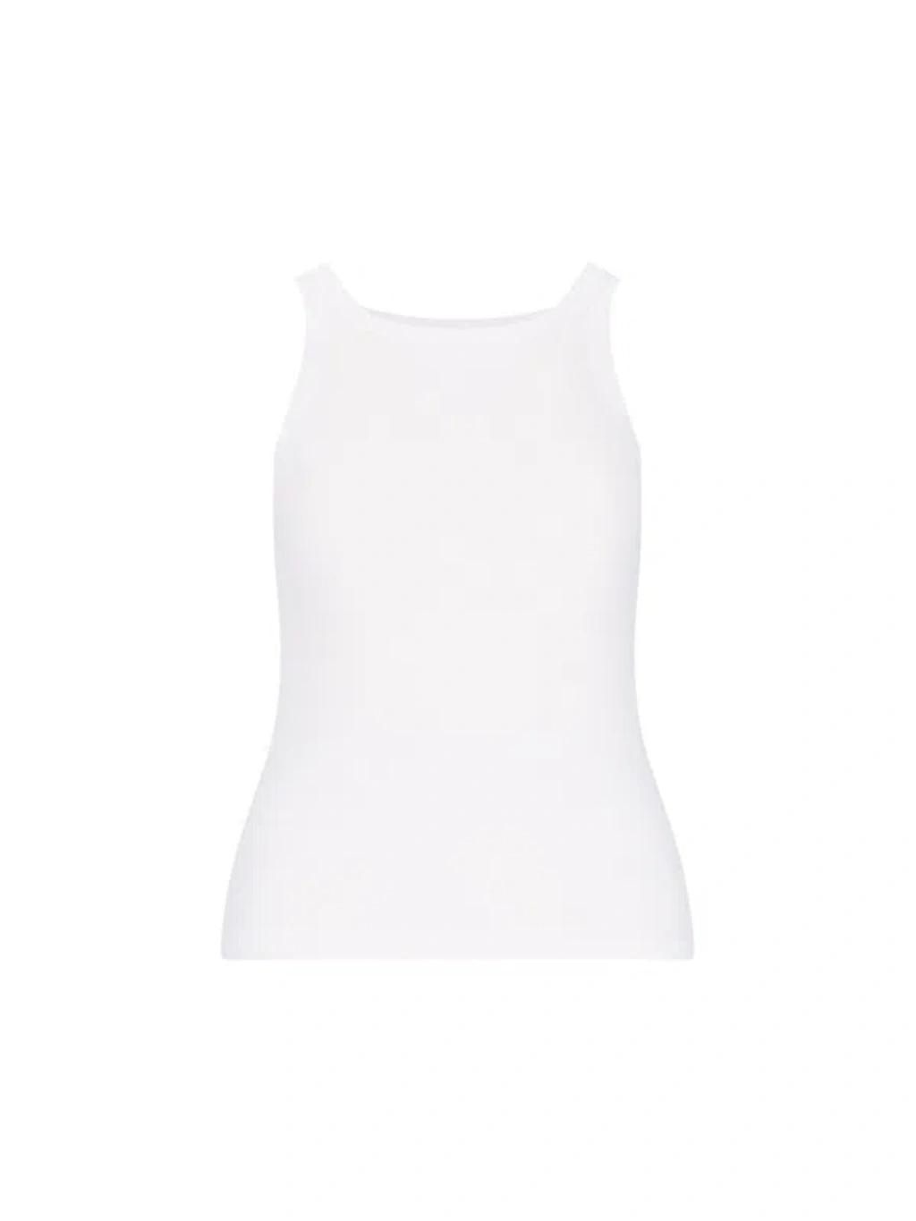 'jennifer' Ribbed Tank Top In White Product Image