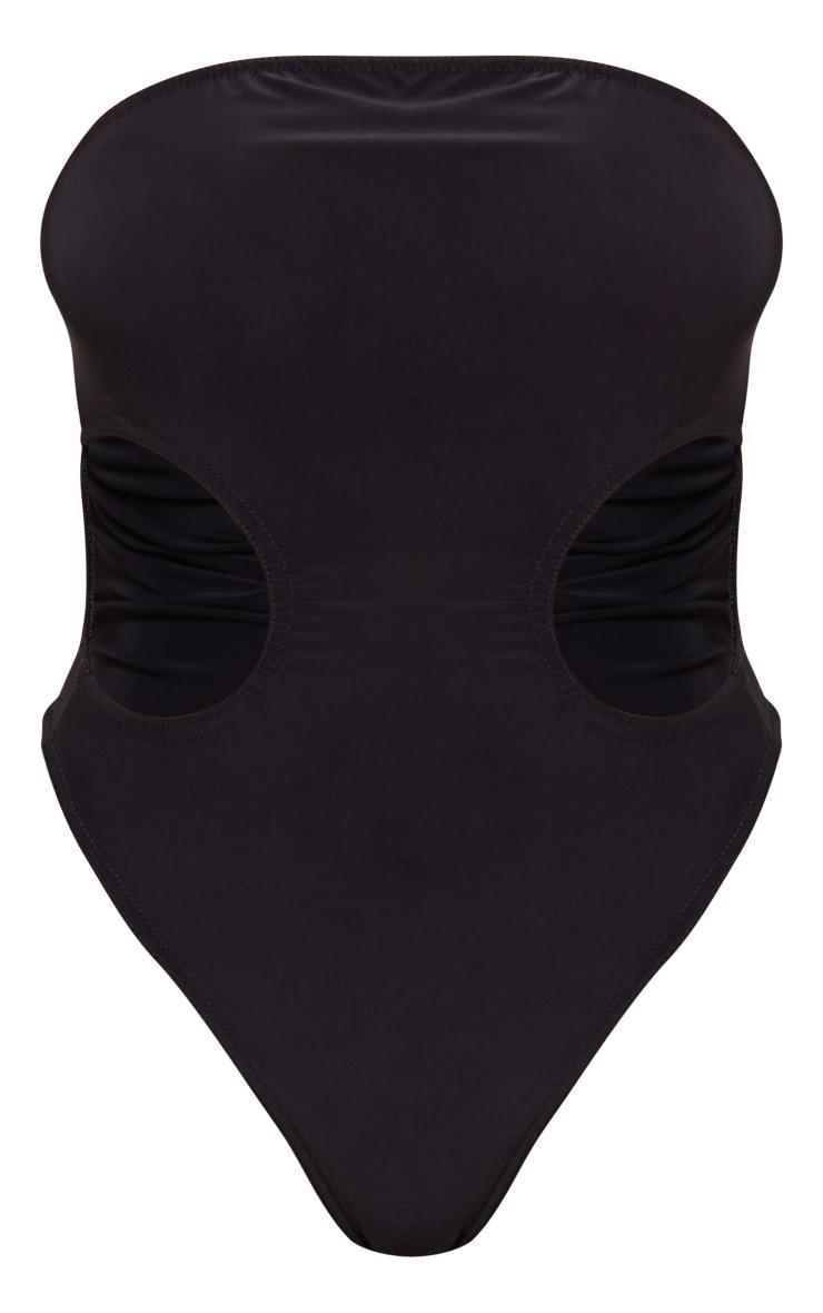 Black Bandeau Slinky Cut Out Bodysuit Product Image