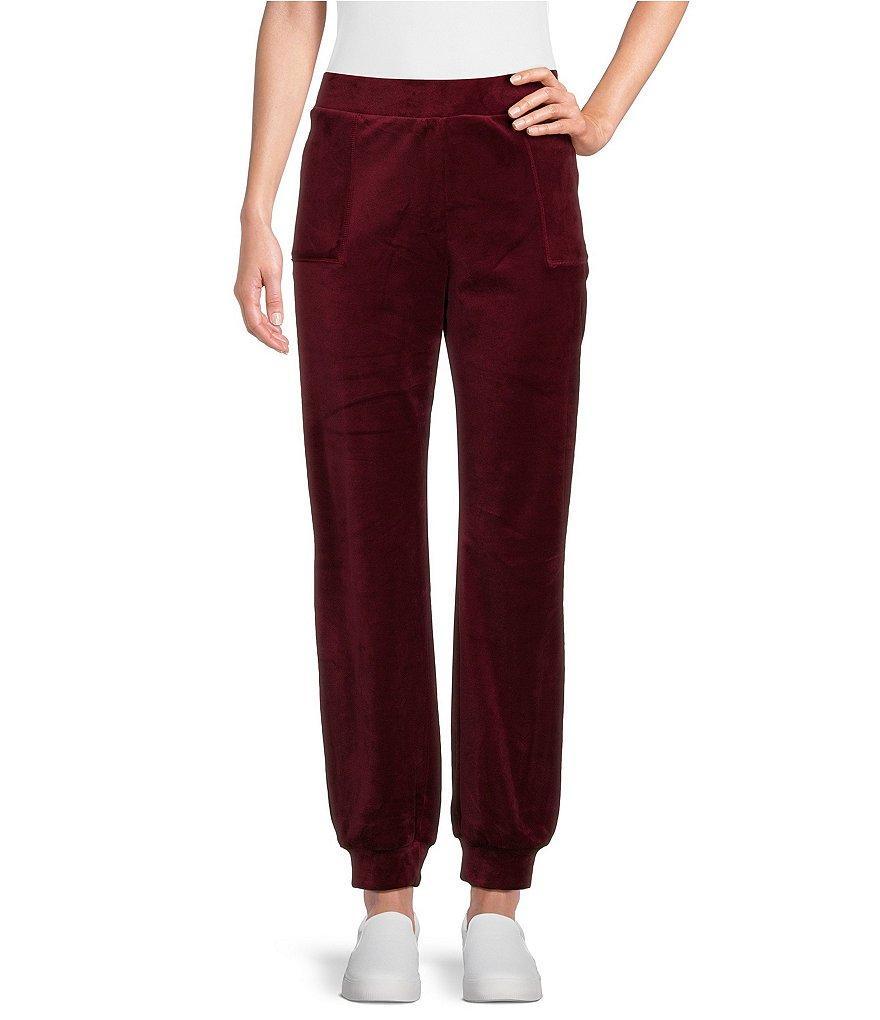 Westbound Petite Size Pull-On Velour Jogger Pants Product Image