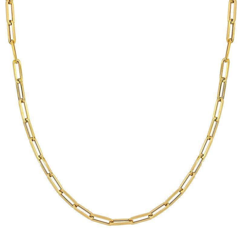 Stella Grace Mens 14k Gold Oval Link Chain Necklace Multicolor Product Image