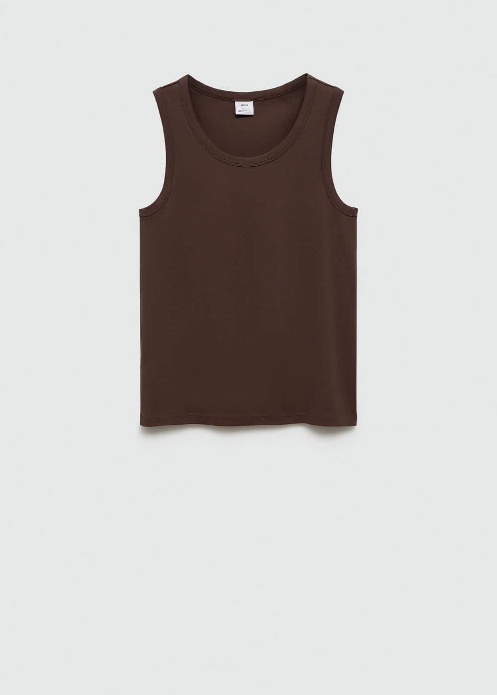 MANGO MAN - 100% cotton tank top burgundyMen Product Image