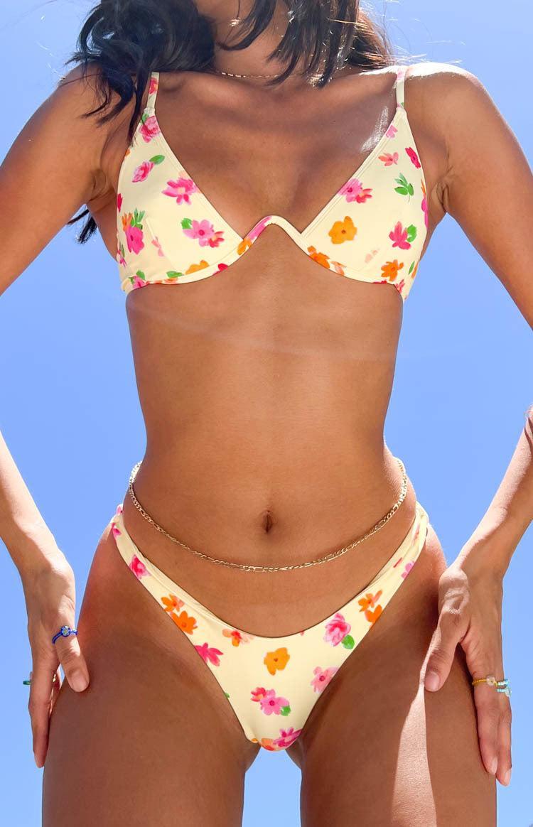 9.0 Swim Montego Yellow Floral Underwire Bikini Top Product Image