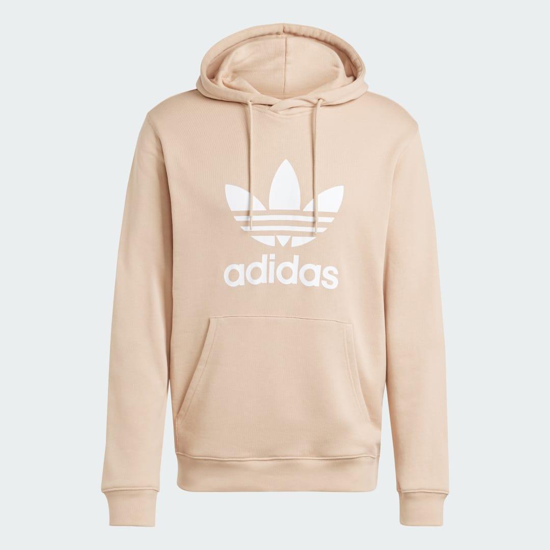 adidas Adicolor Classics Trefoil Hoodie Magic Beige L Mens Product Image