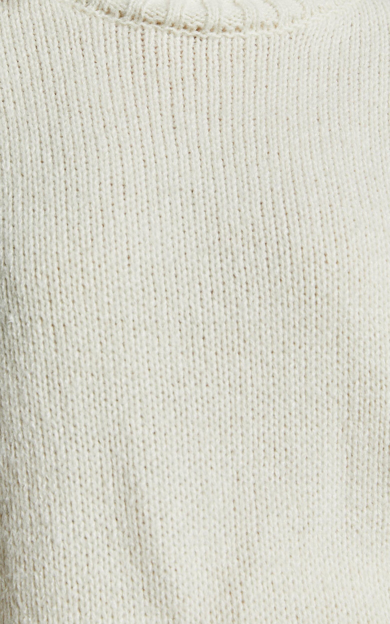 Josie Jumper - Oversized Turtle Neck Recycled Knitted Jumper in Cream Product Image