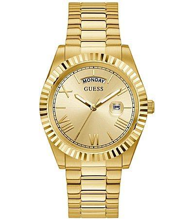 Guess Mens Gold-Tone Stainless Steel Bracelet Watch 42mm Product Image