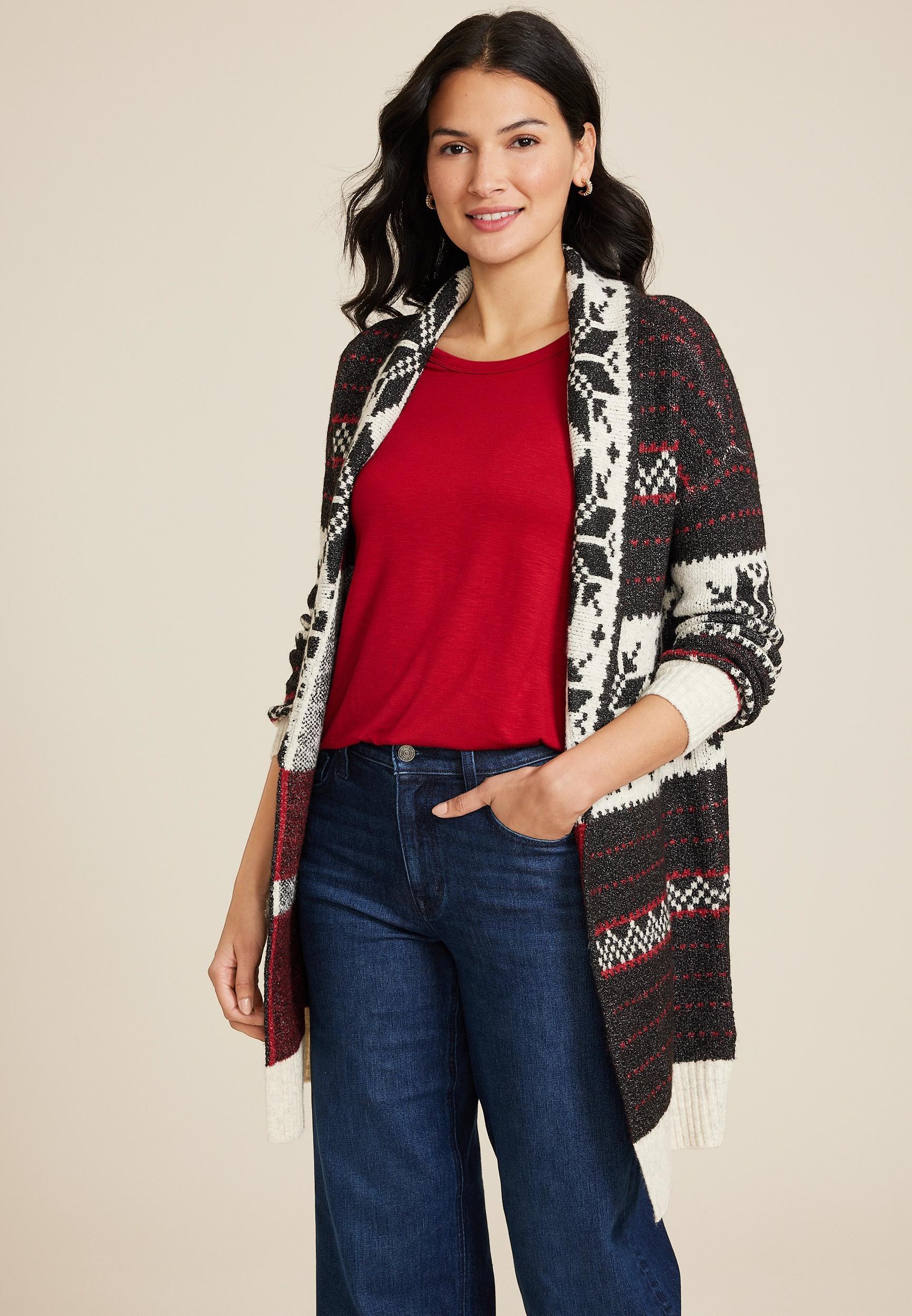 Maurices Womens Fair Isle Shawl Cardigan Size X Small product image