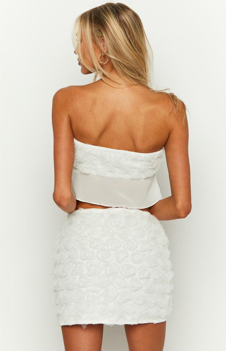 Roaslie White Mini Skirt Product Image